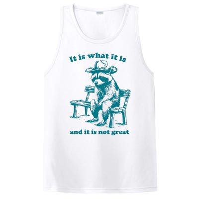 It Is What It Is And It Is Not Great Funny Raccoon Sarcastic PosiCharge Competitor Tank