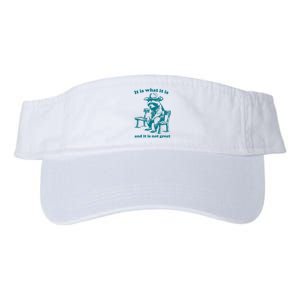 It Is What It Is And It Is Not Great Funny Raccoon Sarcastic Valucap Bio-Washed Visor