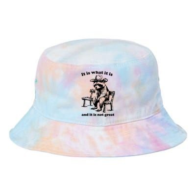 It Is What It Is And It Is Not Great Funny Raccoon Sarcastic Tie Dye Newport Bucket Hat