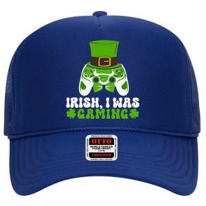 Irish I Was Gaming Funny St Patricks Day Gamer High Crown Mesh Back Trucker Hat