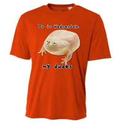 It Is Wednesday My Dudes Funny Classic Frog Meme Original Gift Cooling Performance Crew T-Shirt