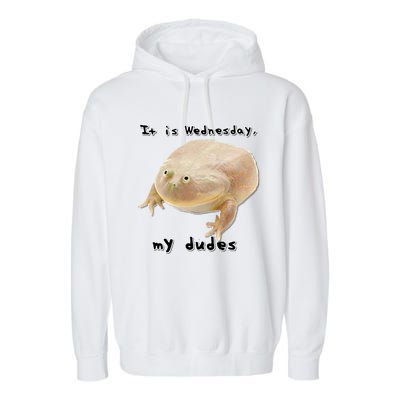 It Is Wednesday My Dudes Funny Classic Frog Meme Original Gift Garment-Dyed Fleece Hoodie