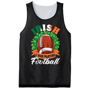 Irish I Was Playing Football Shamrock Leaf St. Patrick's Day Mesh Reversible Basketball Jersey Tank