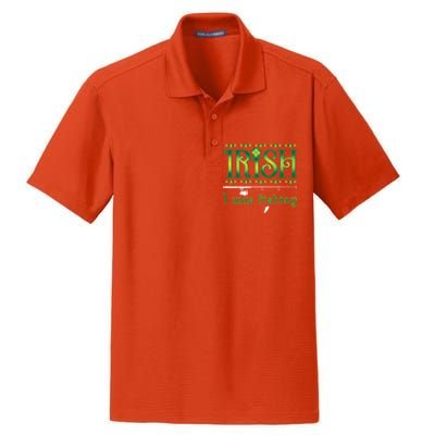 Irish I Was Fishing Shamrock Funny Gift Dry Zone Grid Polo