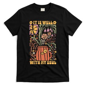 It Is Well With My Soul Boho Flowers Floral T-Shirt