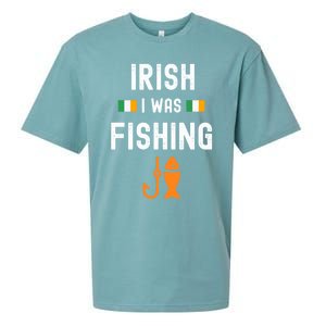 Irish I Was Fishing St Patricks Day Fishing Gift Funny Gift Sueded Cloud Jersey T-Shirt