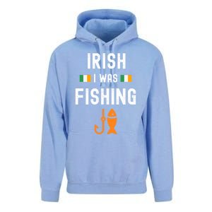 Irish I Was Fishing St Patricks Day Fishing Gift Funny Gift Unisex Surf Hoodie