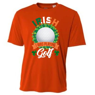 Irish I Was Playing Golf Shamrock Leaf Saint Patrick's Day Cool Gift Cooling Performance Crew T-Shirt