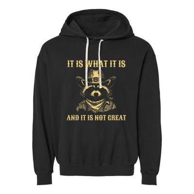 It Is What It Is And Its Not Great Funny Raccoon Garment-Dyed Fleece Hoodie