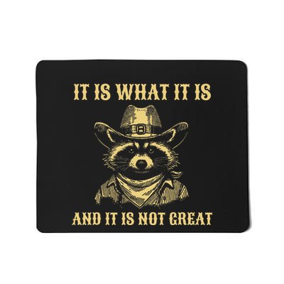 It Is What It Is And Its Not Great Funny Raccoon Mousepad