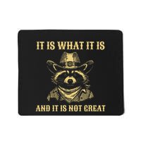 It Is What It Is And Its Not Great Funny Raccoon Mousepad