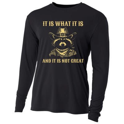 It Is What It Is And Its Not Great Funny Raccoon Cooling Performance Long Sleeve Crew