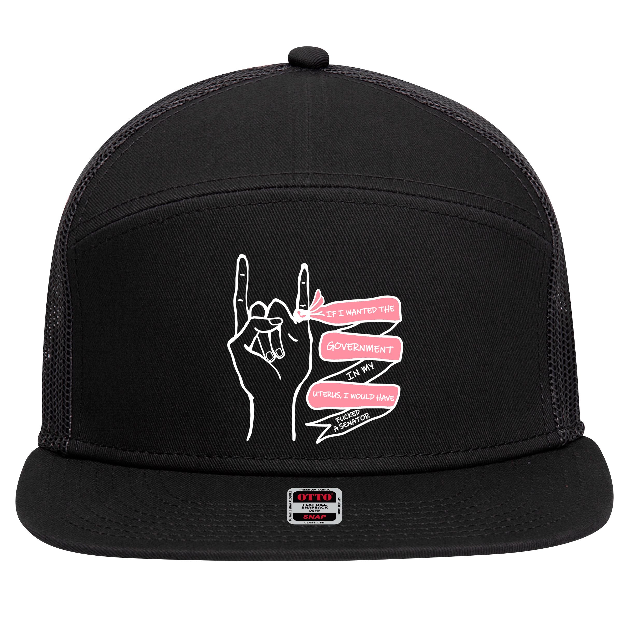 If I Wanted The Government In My Uterus 7 Panel Mesh Trucker Snapback Hat