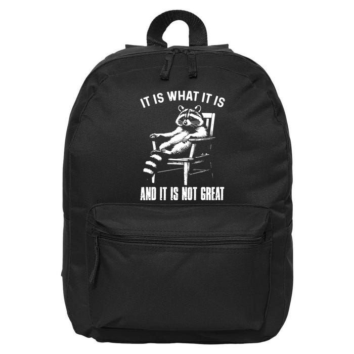 It Is What It Is And It Is Not Great Racoon 16 in Basic Backpack