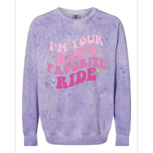 Inappropriate Im Your Dads Favorite Ride Funny Teen Colorblast Crewneck Sweatshirt