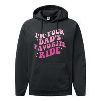 Inappropriate Im Your Dads Favorite Ride Funny Teen Performance Fleece Hoodie