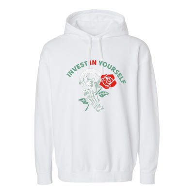 Invest In Yourself Funny Garment-Dyed Fleece Hoodie