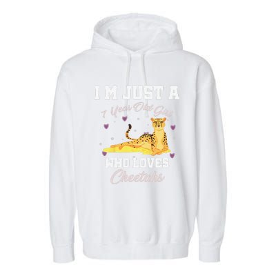 Im Just 7 Year Old Who Loves Cheetahs Birthday Garment-Dyed Fleece Hoodie