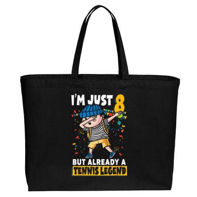 Im Just 8 But Already A Tennis Legend 8th Birthday Cotton Canvas Jumbo Tote