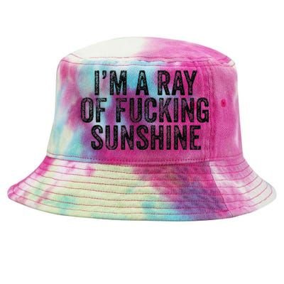 IM Just A Ray Of Fucking Sunshine Funny Sarcastic Vintage Tie-Dyed Bucket Hat