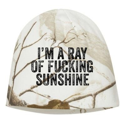 IM Just A Ray Of Fucking Sunshine Funny Sarcastic Vintage Kati - Camo Knit Beanie