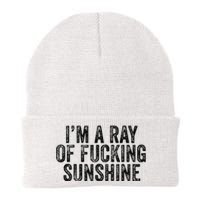 IM Just A Ray Of Fucking Sunshine Funny Sarcastic Vintage Knit Cap Winter Beanie