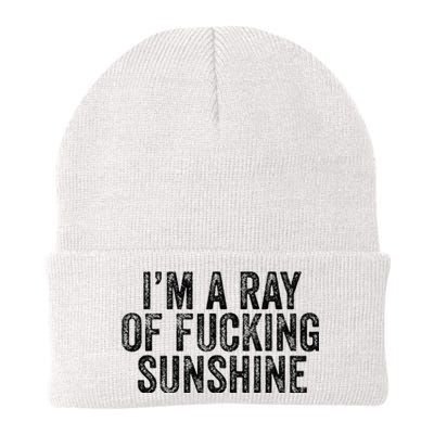 IM Just A Ray Of Fucking Sunshine Funny Sarcastic Vintage Knit Cap Winter Beanie