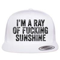 IM Just A Ray Of Fucking Sunshine Funny Sarcastic Vintage Flat Bill Trucker Hat