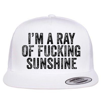 IM Just A Ray Of Fucking Sunshine Funny Sarcastic Vintage Flat Bill Trucker Hat