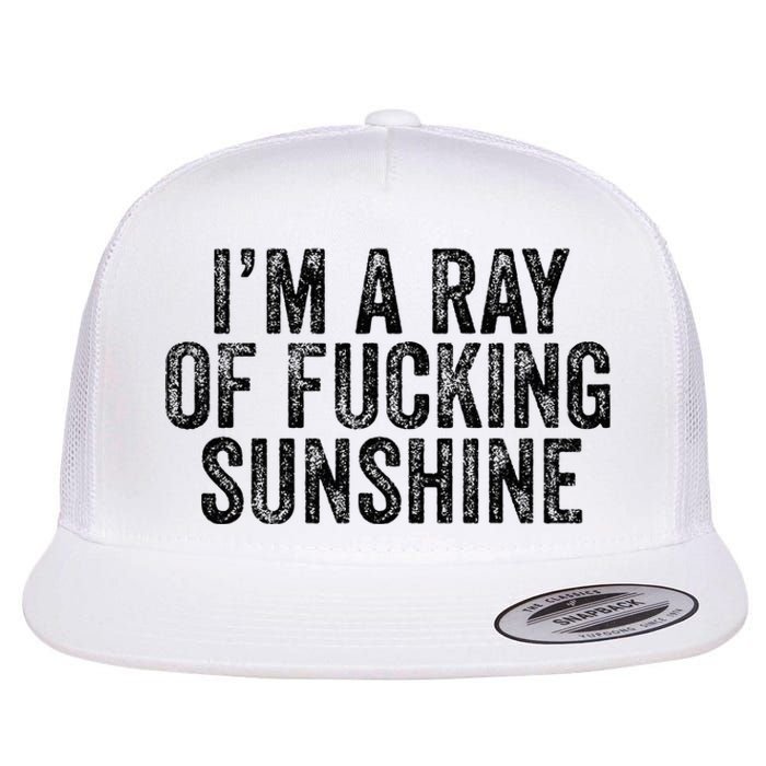 IM Just A Ray Of Fucking Sunshine Funny Sarcastic Vintage Flat Bill Trucker Hat