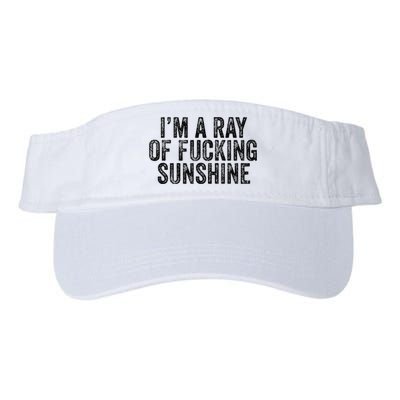 IM Just A Ray Of Fucking Sunshine Funny Sarcastic Vintage Valucap Bio-Washed Visor