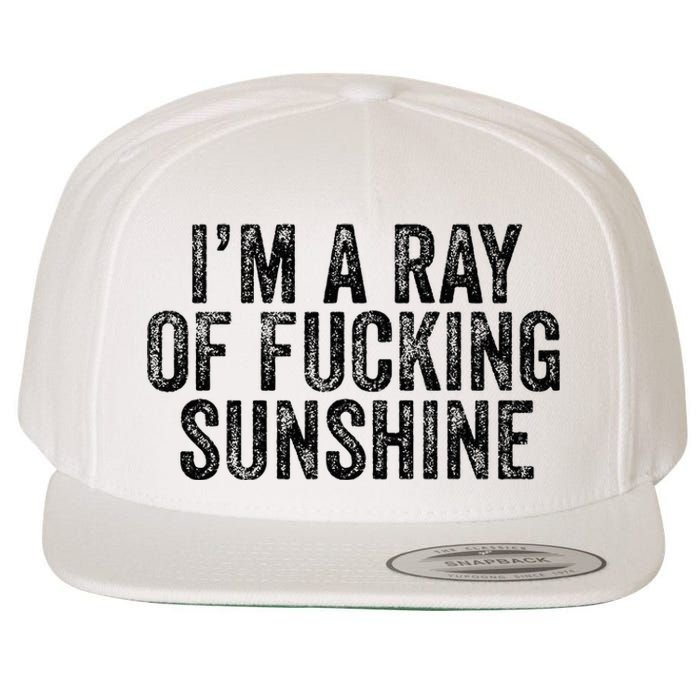 IM Just A Ray Of Fucking Sunshine Funny Sarcastic Vintage Wool Snapback Cap