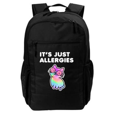 It's Just Allergies Funny Sarcastic Kawaii Cat Tie Dye Cool Gift Backpack