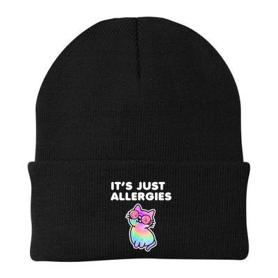 It's Just Allergies Funny Sarcastic Kawaii Cat Tie Dye Cool Gift Beanie