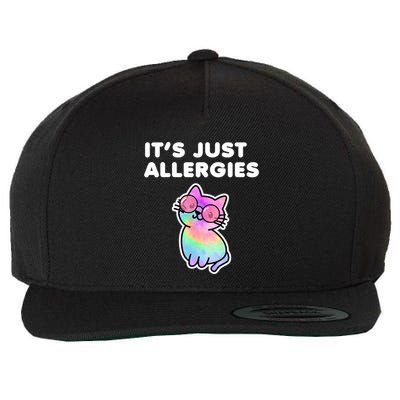 It's Just Allergies Funny Sarcastic Kawaii Cat Tie Dye Cool Gift Wool Snapback Cap