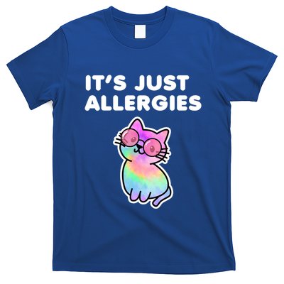 It's Just Allergies Funny Sarcastic Kawaii Cat Tie Dye Cool Gift T-Shirt
