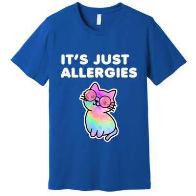 It's Just Allergies Funny Sarcastic Kawaii Cat Tie Dye Cool Gift Premium T-Shirt