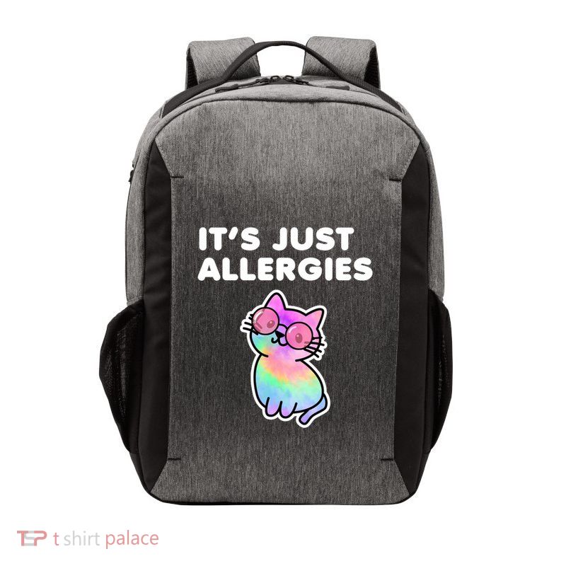 It's Just Allergies Funny Sarcastic Kawaii Cat Tie Dye Cool Gift Vector Backpack
