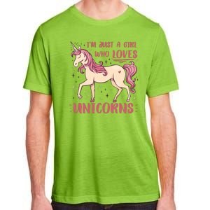 I'm Just A Girl Who Loves Unicorns Adult ChromaSoft Performance T-Shirt