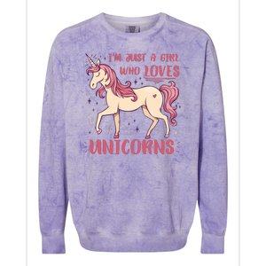 I'm Just A Girl Who Loves Unicorns Colorblast Crewneck Sweatshirt