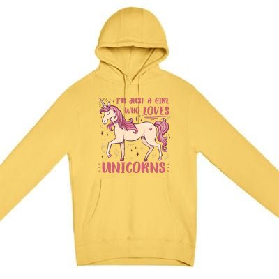 I'm Just A Girl Who Loves Unicorns Premium Pullover Hoodie