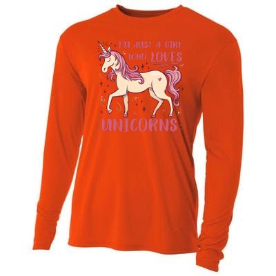 I'm Just A Girl Who Loves Unicorns Cooling Performance Long Sleeve Crew