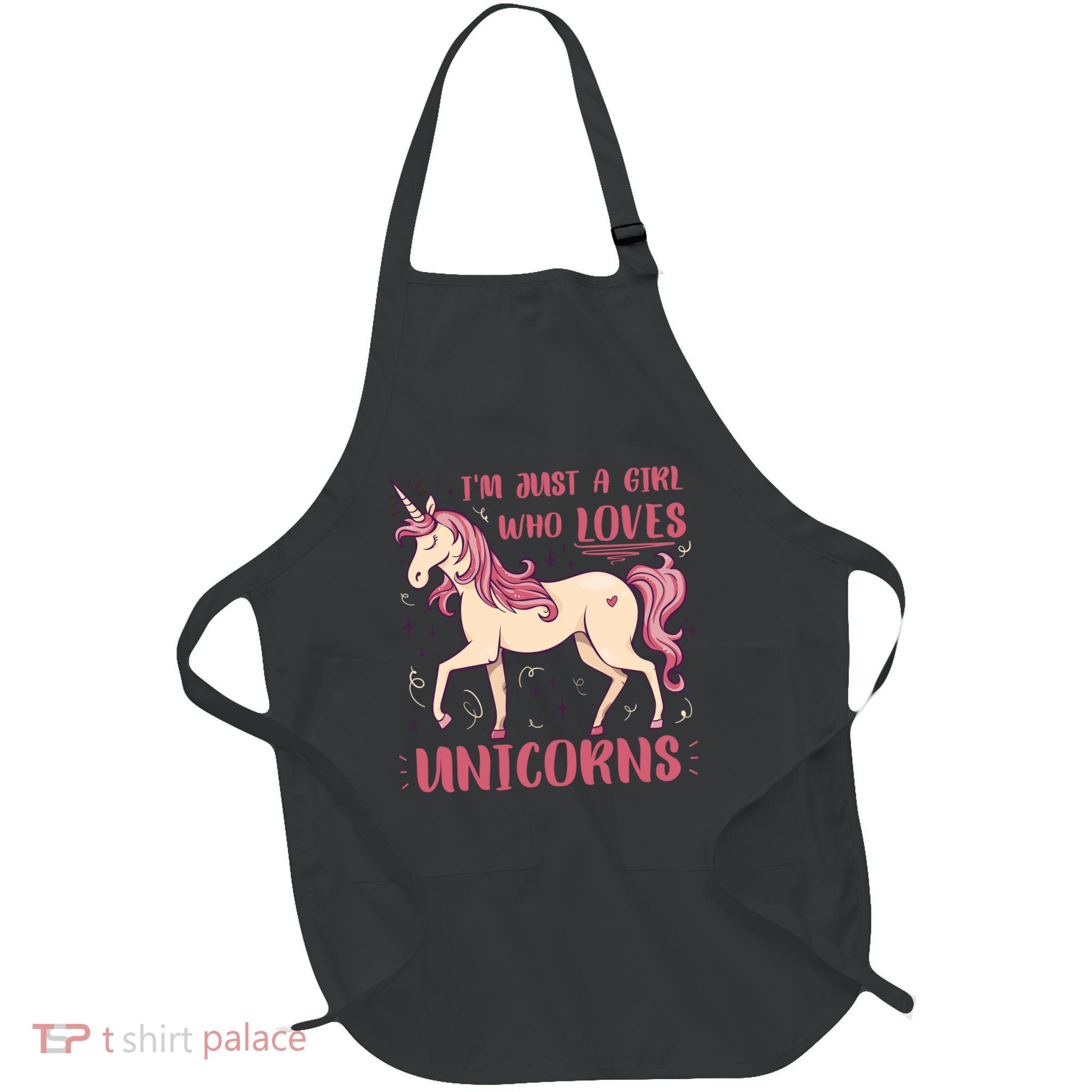 I'm Just A Girl Who Loves Unicorns Full-Length Apron With Pockets