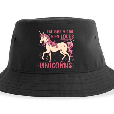 I'm Just A Girl Who Loves Unicorns Sustainable Bucket Hat