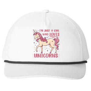 I'm Just A Girl Who Loves Unicorns Snapback Five-Panel Rope Hat