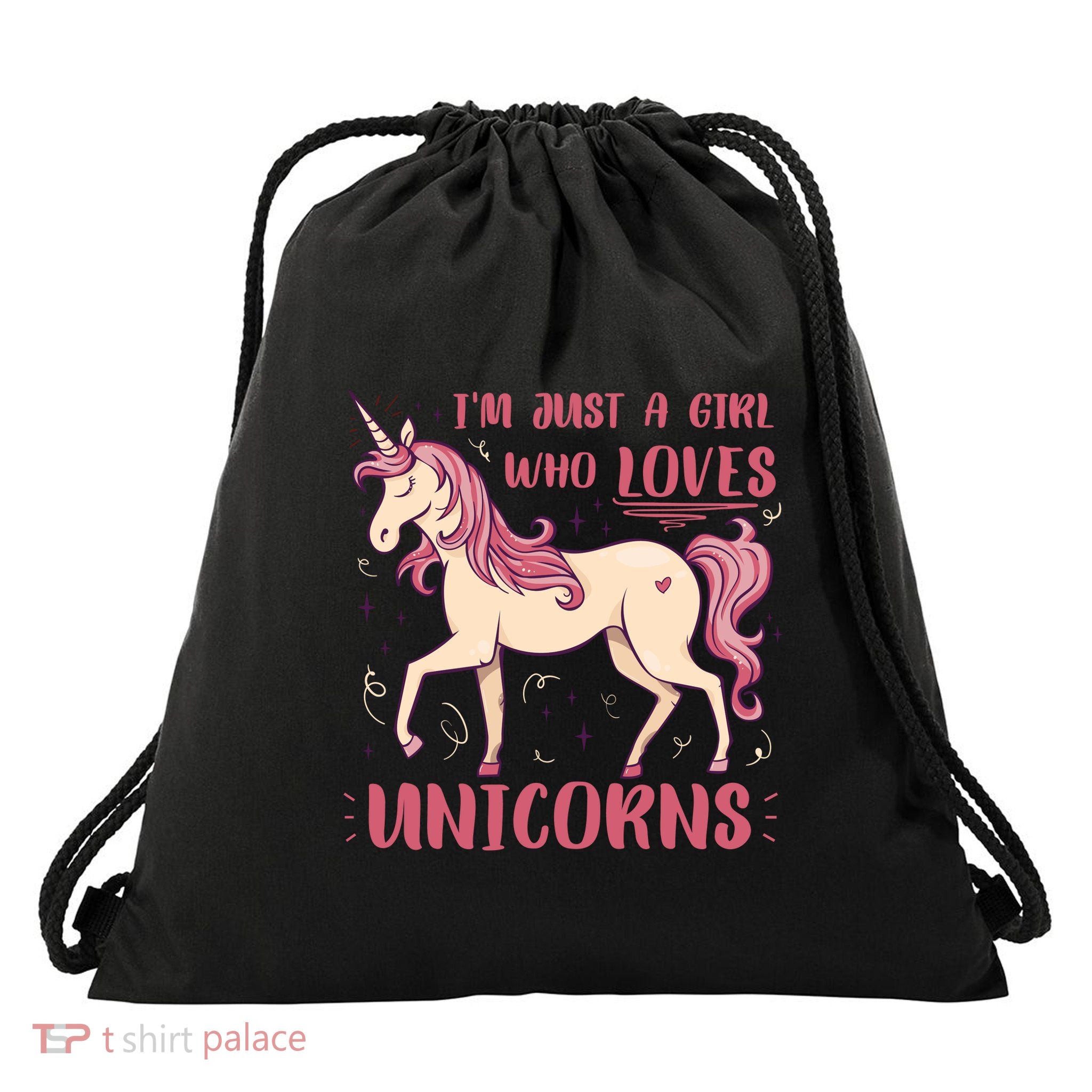 I'm Just A Girl Who Loves Unicorns Drawstring Bag