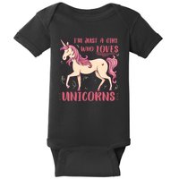 I'm Just A Girl Who Loves Unicorns Baby Bodysuit