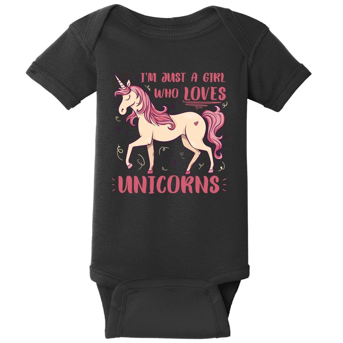 I'm Just A Girl Who Loves Unicorns Baby Bodysuit