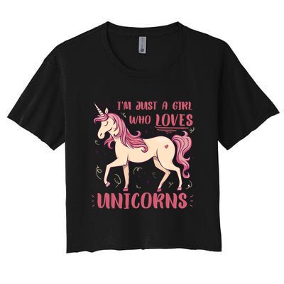 I'm Just A Girl Who Loves Unicorns Crop Top