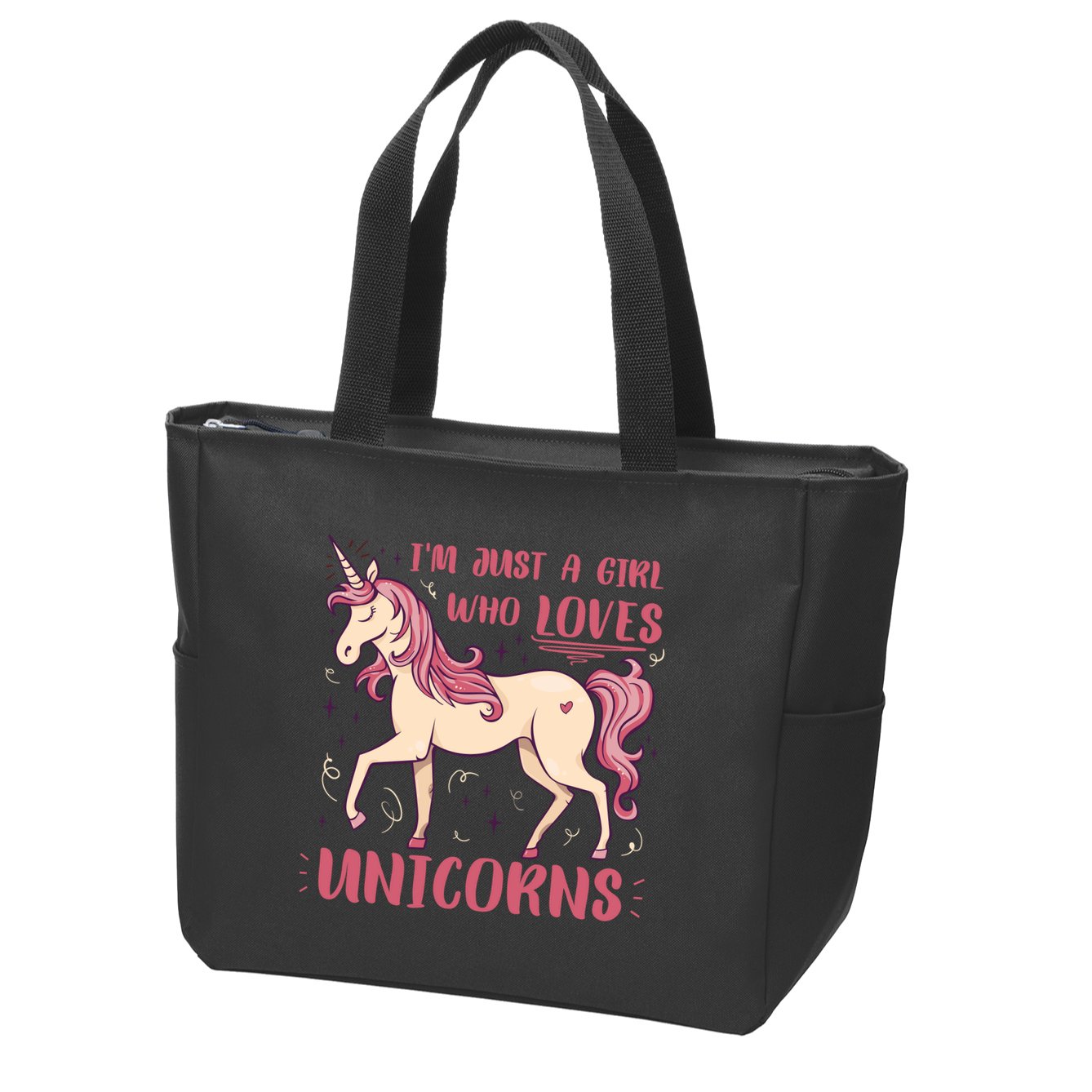 I'm Just A Girl Who Loves Unicorns Zip Tote Bag